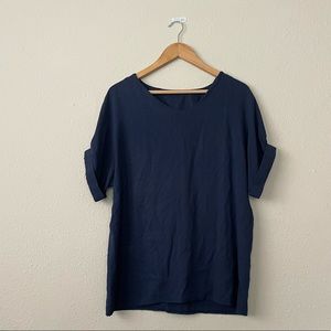 Hand sewn Navy Blue Blouse Size Large